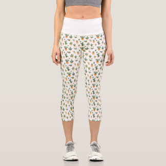 Leggings Capri Cactus pointillés sur blanc