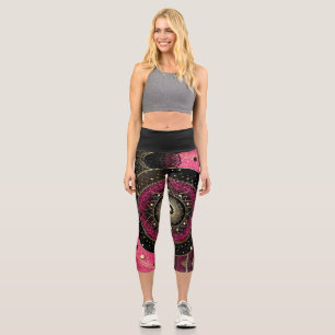 Leggings Capri Cadran Solaire Moderne & Planète H/Capri Taille Ha