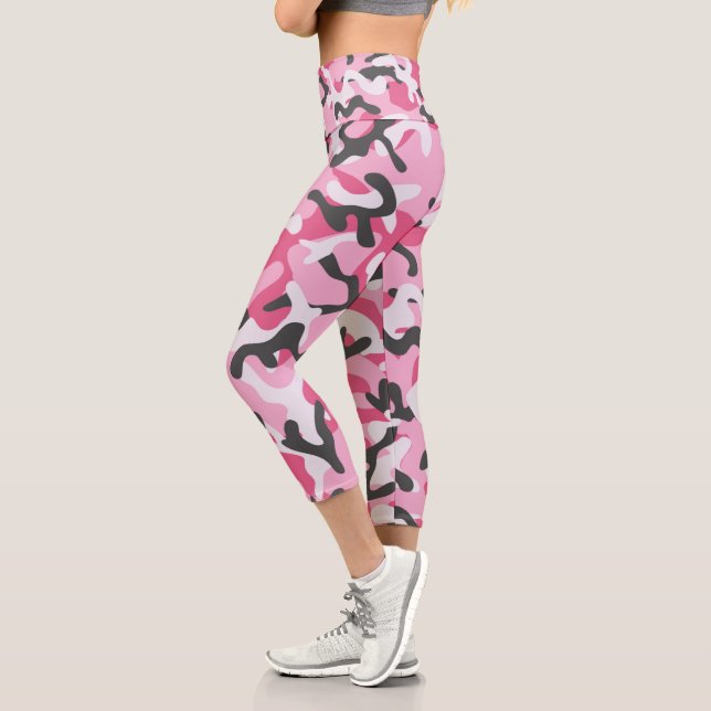 Leggings Capri Camo blanc rose tendance Motif été (Gauche)