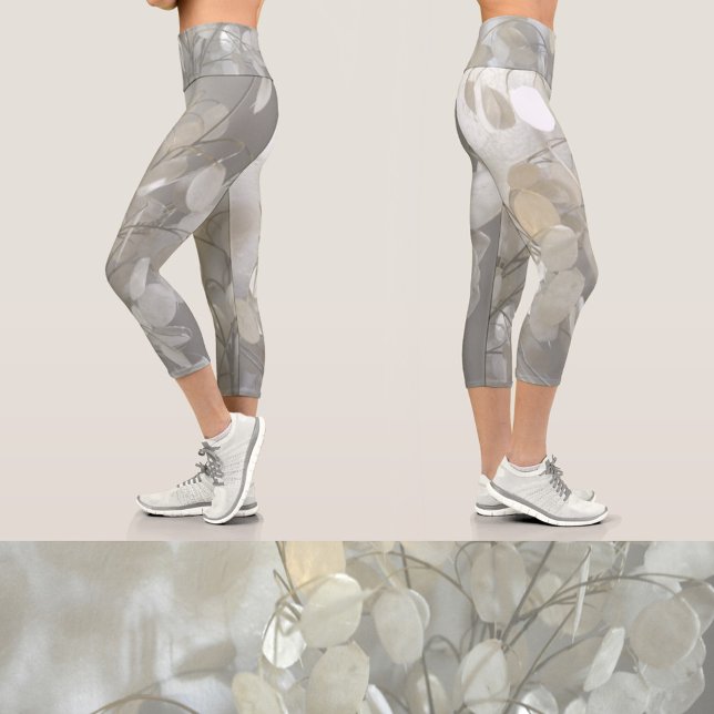 Leggings Capri Camo floral lunaria argent Dollar (Créateur téléchargé)