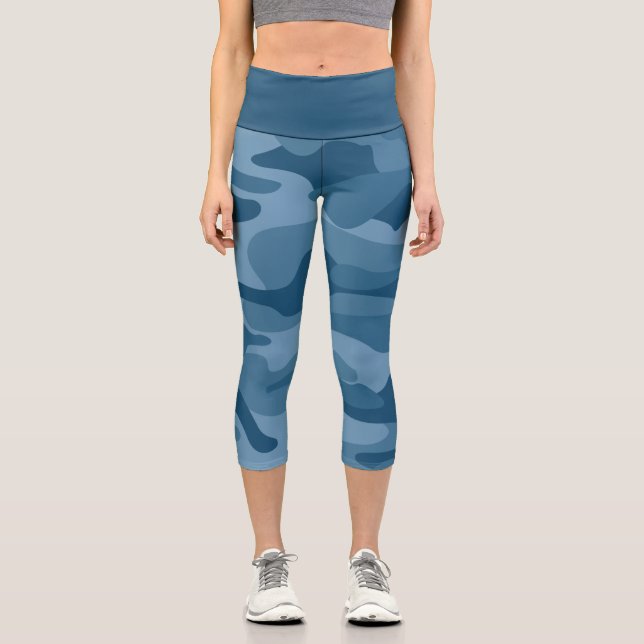 Leggings Capri Camo Monocolore Bleu Acier (Recto)