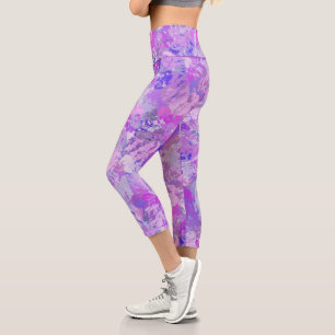 Leggings Capri Camo rose violet Abstrait