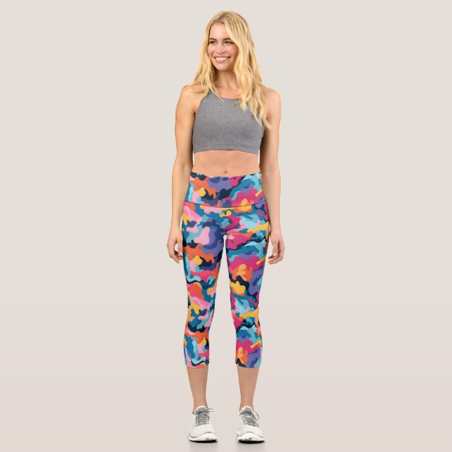 Leggings Capri Camouflage arc-en-ciel (Recto)