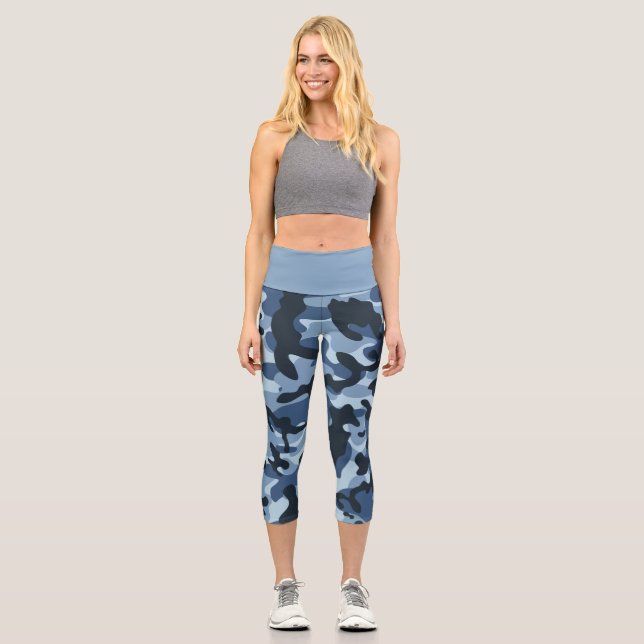 Leggings Capri Camouflage bleu (Recto)