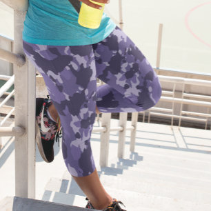 Leggings Capri Camouflage de l'armée militaire violette