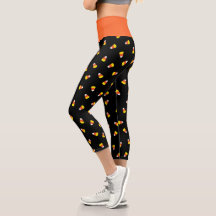 Candy Corn Black Imprimé Legging Capris