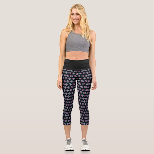 Leggings Capri Capri géométrique haut-taille - Design élégant (Recto)