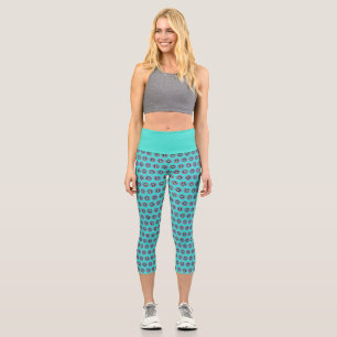 Leggings Capri Capri géométrique haut-taille - Design élégant