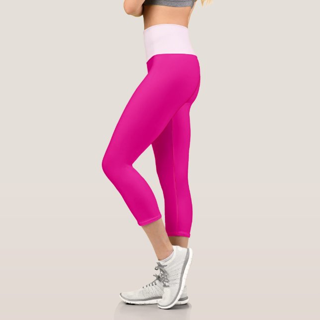 Leggings Capri Capri Haut Taille Rose Chaud (Gauche)