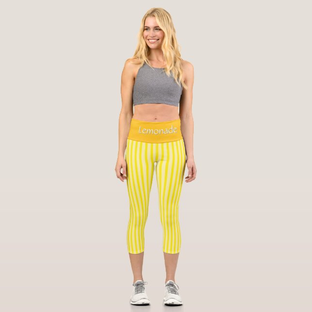 LEGGINGS CAPRI CAPRI PERSONNALISÉ À HAUTE VOIE - "LEMONADE" (Recto)
