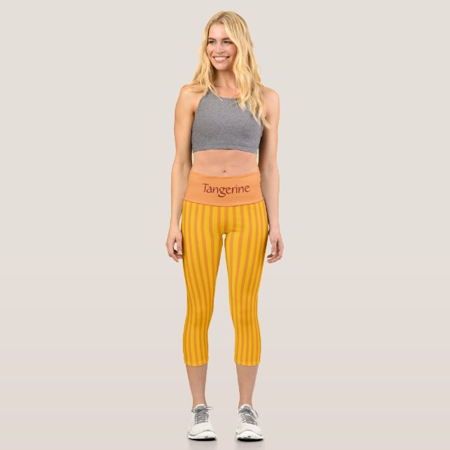 LEGGINGS CAPRI CAPRI PERSONNALISÉ À HAUTE VOIE - "TANGERINE" (Recto)