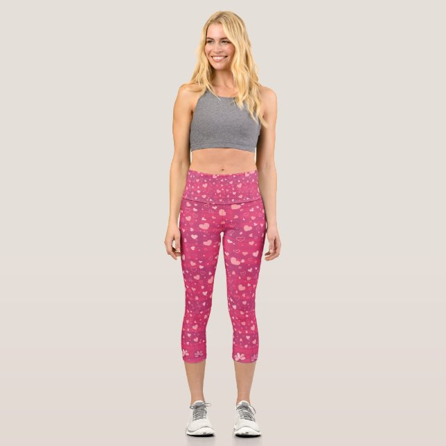 Leggings Capri Capri rose à haute taille (Recto)