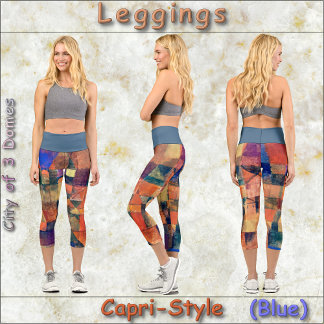 Leggings Capri CAPRI STYLE LEGINGS - "3 Domes" - Paul Klee Art