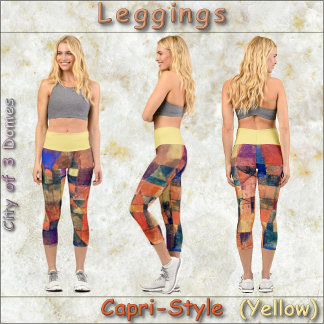 Leggings Capri CAPRI STYLE LEGINGS - "3 Domes" - Paul Klee Art