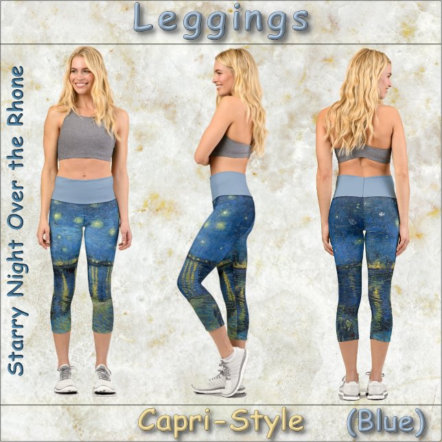 Leggings Capri CAPRI STYLE LEGINGS "Starry Night O.T.R" van Gogh (Créateur téléchargé)
