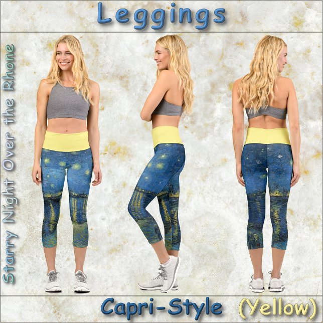 Leggings Capri CAPRI STYLE LEGINGS "Starry Night O.T.R" van Gogh (Créateur téléchargé)