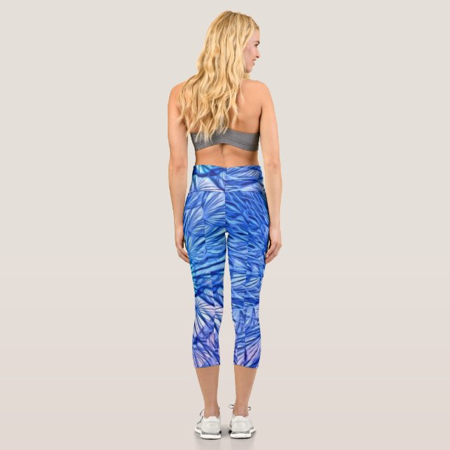 Leggings Capri Capris Abstrait bleu clair (Verso)