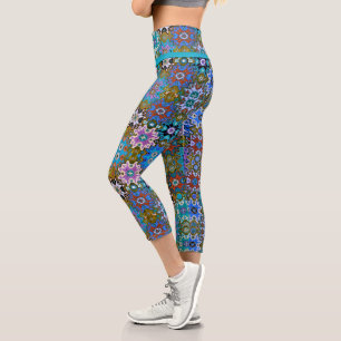 Leggings Capri Capris arménien, Art populaire à taille élevée