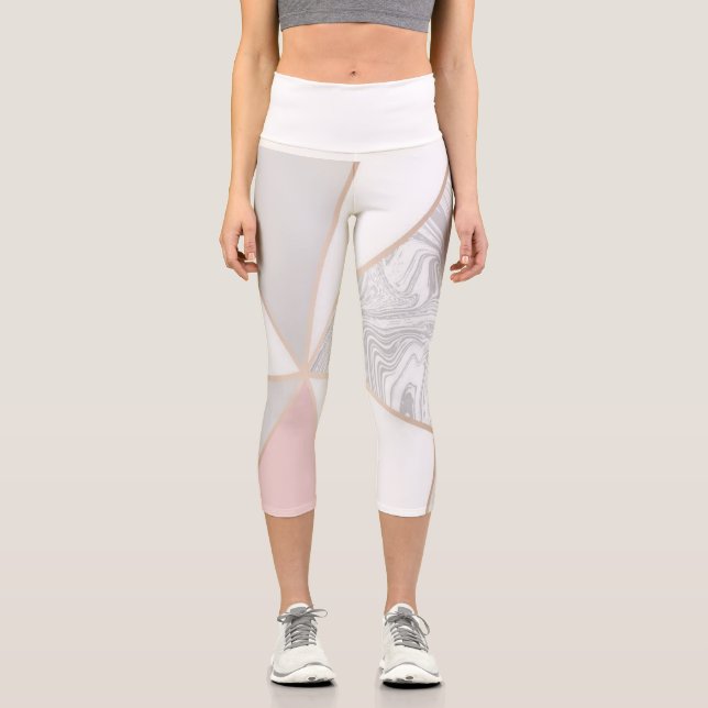 Leggings Capri Capris en or rose haute taille (Recto)