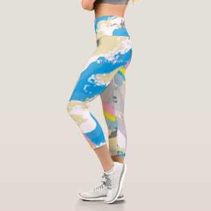 Leggings Capri Capris haut taille : Pluie Bow