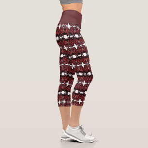 Leggings Capri Capris haut taille rouge