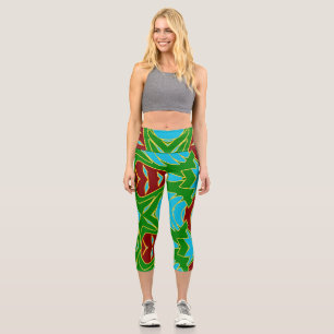 Leggings Capri Capris haut taille, Un design à la mode multicolor