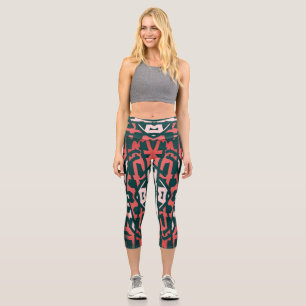 Leggings Capri Capris haut taille, Un design multicolore tendance
