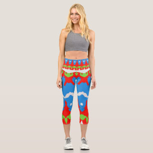 Leggings Capri Capris haut taille, Un design multicolore tendance