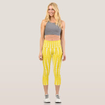 Capris jaunes et à pois jaunes taille haute