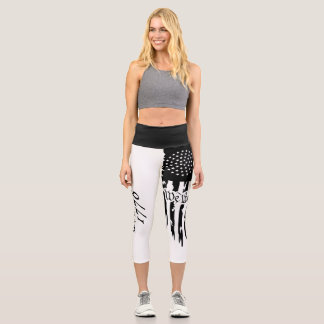 Leggings Capri Capris Noir et Blanc Haut taille Nous le peuple