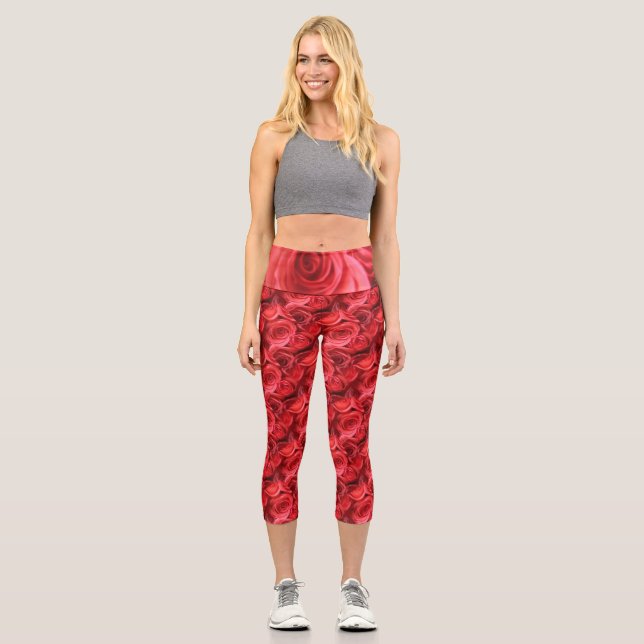 Leggings Capri Capris rose haut-taille (Recto)