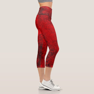 Leggings Capri Capris rouge Brown à haut taille   Zazzle_Growshop