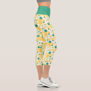 Leggings Capri Capris Taille Haute à Motif de Pineapple Tropical