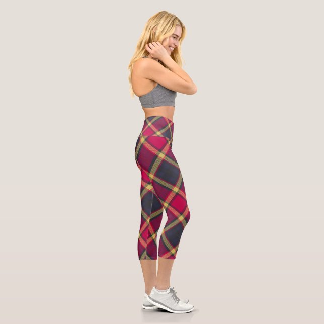 Leggings Capri Capris - Yoga Scottish Tartan (Droite)