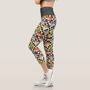 Leggings Capri Caractères LOONEY TUNES™ sur Checker noir et blanc