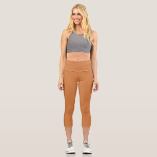 Leggings Capri Caramel Solid Couleur Plaine Inde