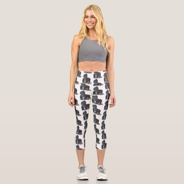 Leggings Capri Caricature de gros gorilles joyeux (Recto)