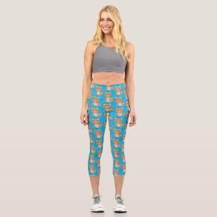 Leggings Capri Caricature de lézard de dragon à barbe