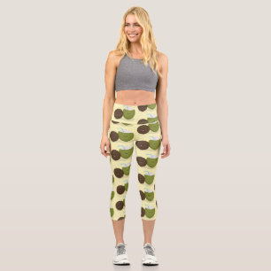 Leggings Capri Caricature de noix de coco kawaii joyeux