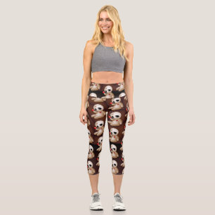 Leggings Capri Caricature de poupée vaudou en amour