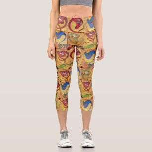 Leggings Capri Cartes de cour allemandes drapeaux /Chiens, Cerfs,