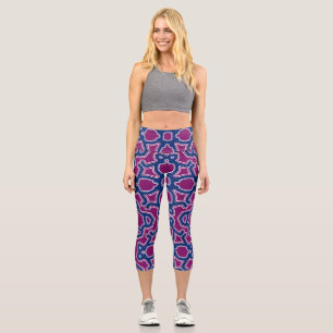 Leggings Capri Casquette de motif de tissu Capris haut taille, Mu