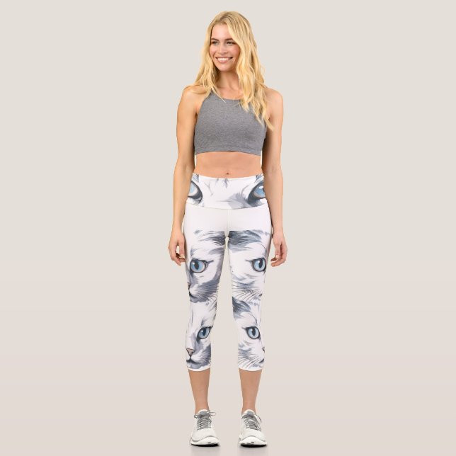 Leggings Capri Cat yeux haute taille Capris (Recto)