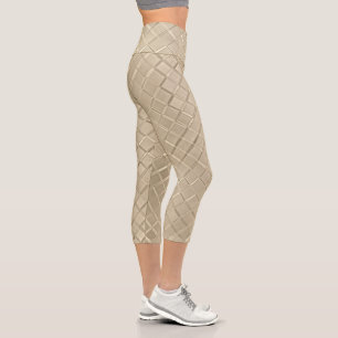 Leggings Capri Champagne Or Moderne en métal peint Pat géométriqu