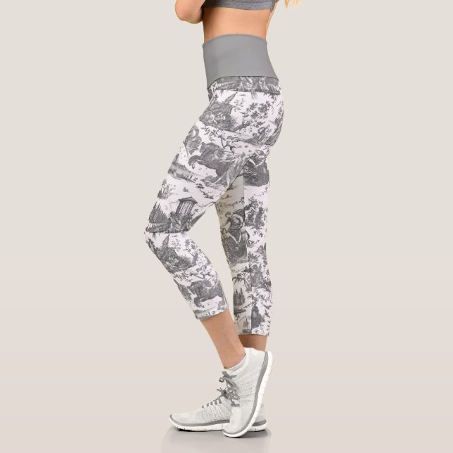 Leggings Capri Chariot français vintage de Dawn Toile de Jouy-Gre (Gauche)