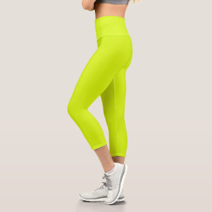 Leggings Capri  Chartreuse Jaune (couleur unie) 