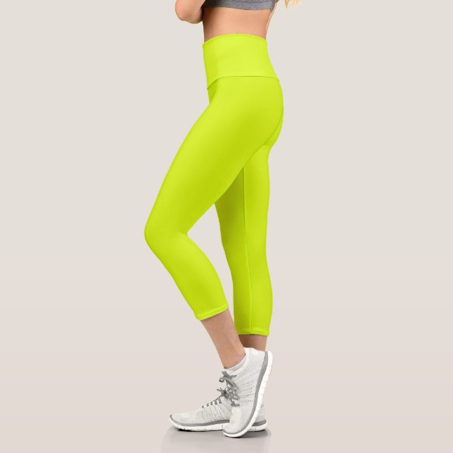 Leggings Capri  Chartreuse Jaune (couleur unie)  (Gauche)