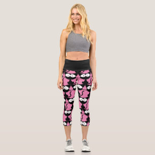 Leggings Capri CHAT NOIR HAUT taille Capris PANTS LEGINGS