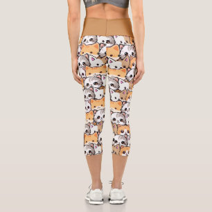 Leggings Capri Chats mignons chaton orange chaton animal Motif sa