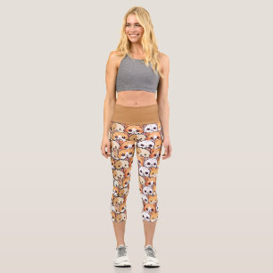 Leggings Capri Chats mignons chaton orange chaton animal Motif sa